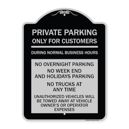 Signmission Only for Customers During Normal Business Hours No Overnight Parking No Trucks at Any, BS-1824-23519 A-DES-BS-1824-23519